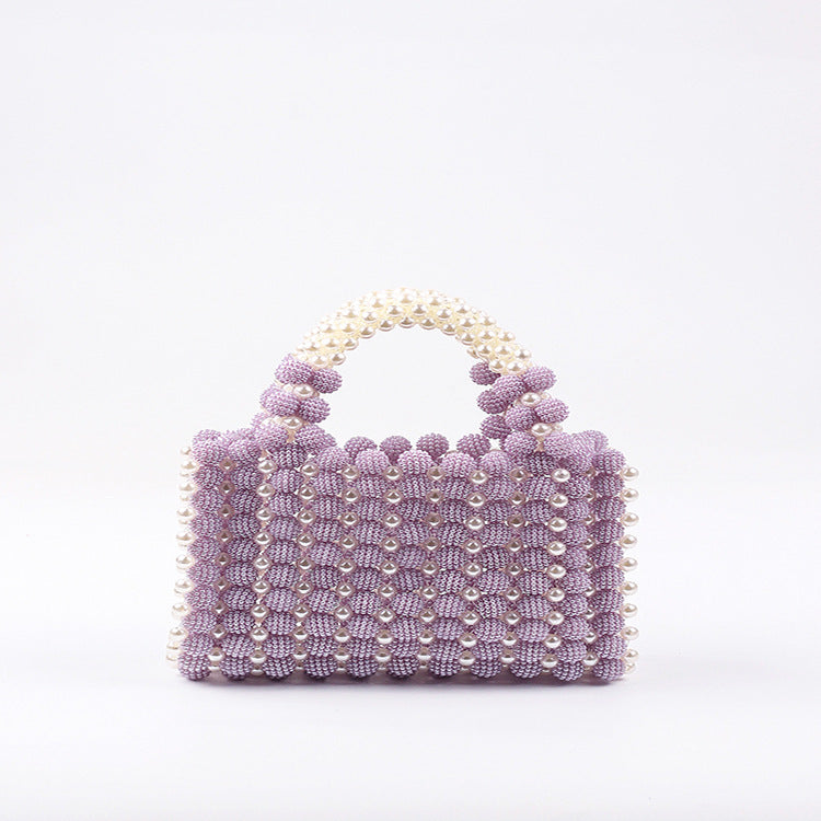 Hand-woven Special-interest Design Beaded Waxberry Square Bag