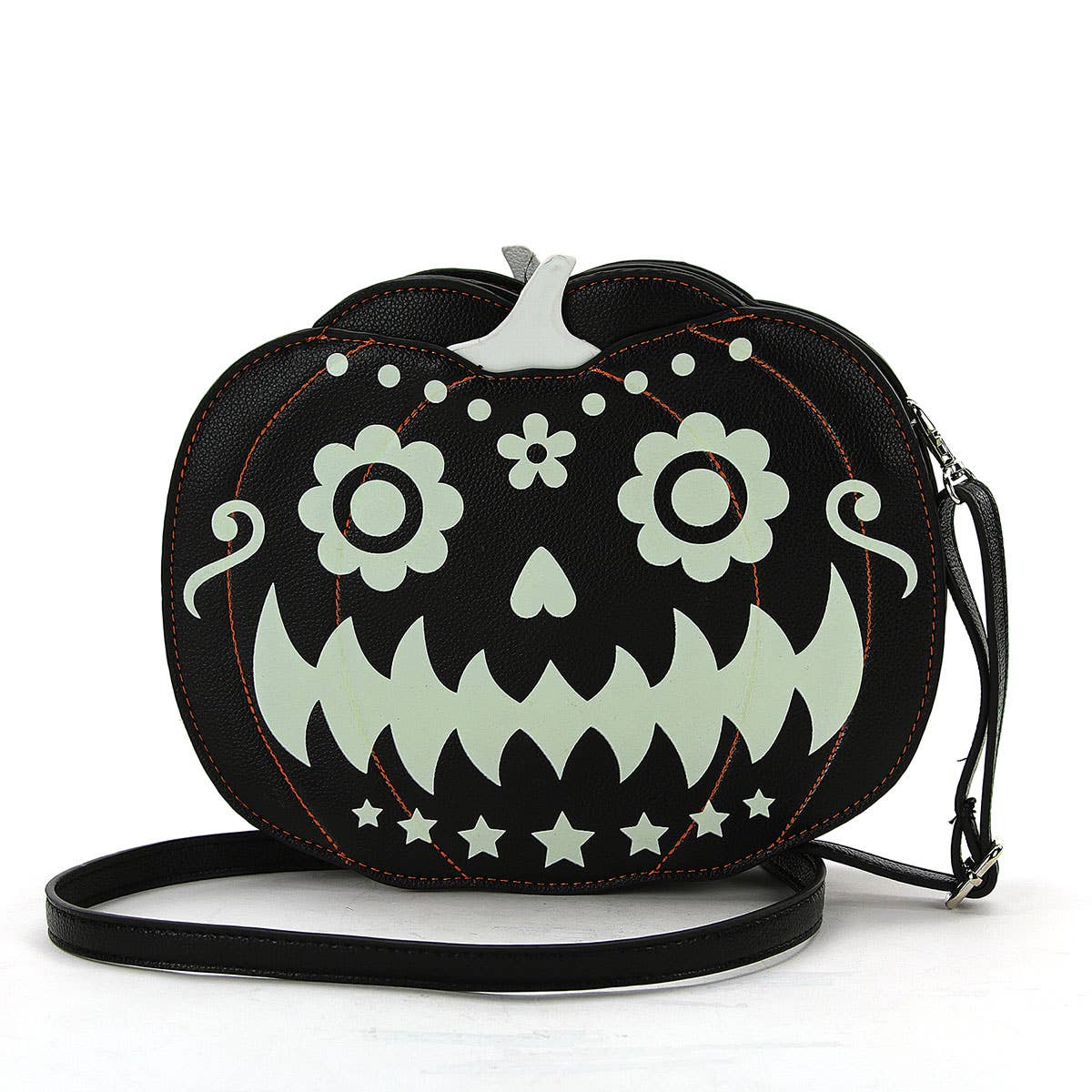 Glow in the Dark Jack-O-Lantern Crossbody Bag-2