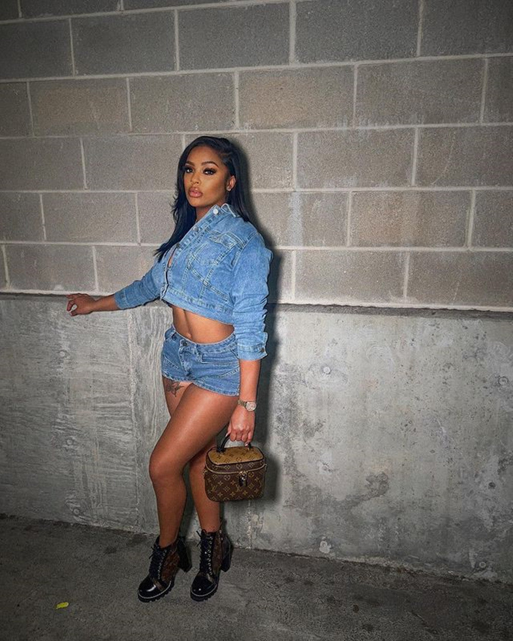 Denim Casual Suit European And American Shorts Denim Suit