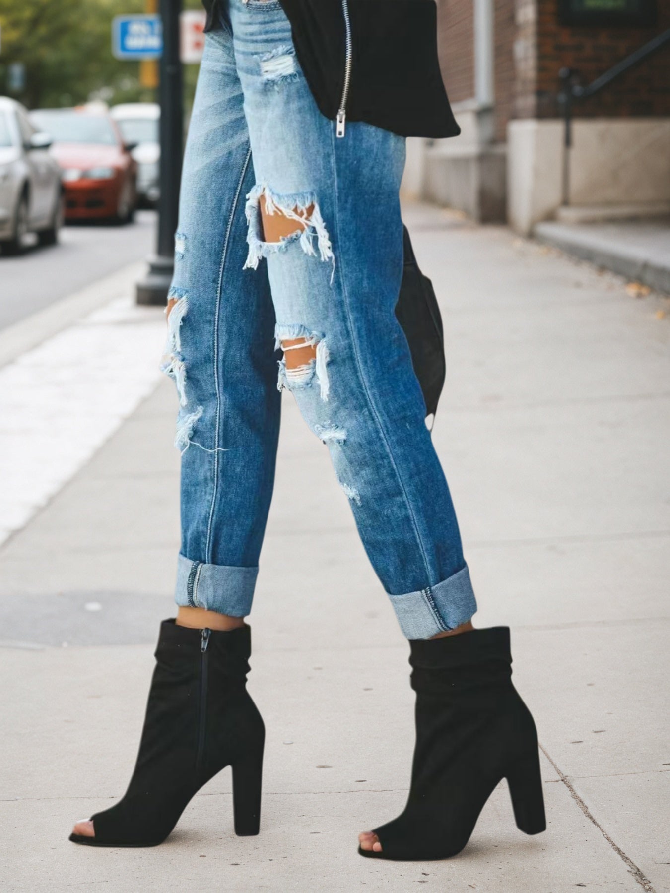 2025 New Women's Denim Pants, Ripped Jeans, Low Rise Jeans