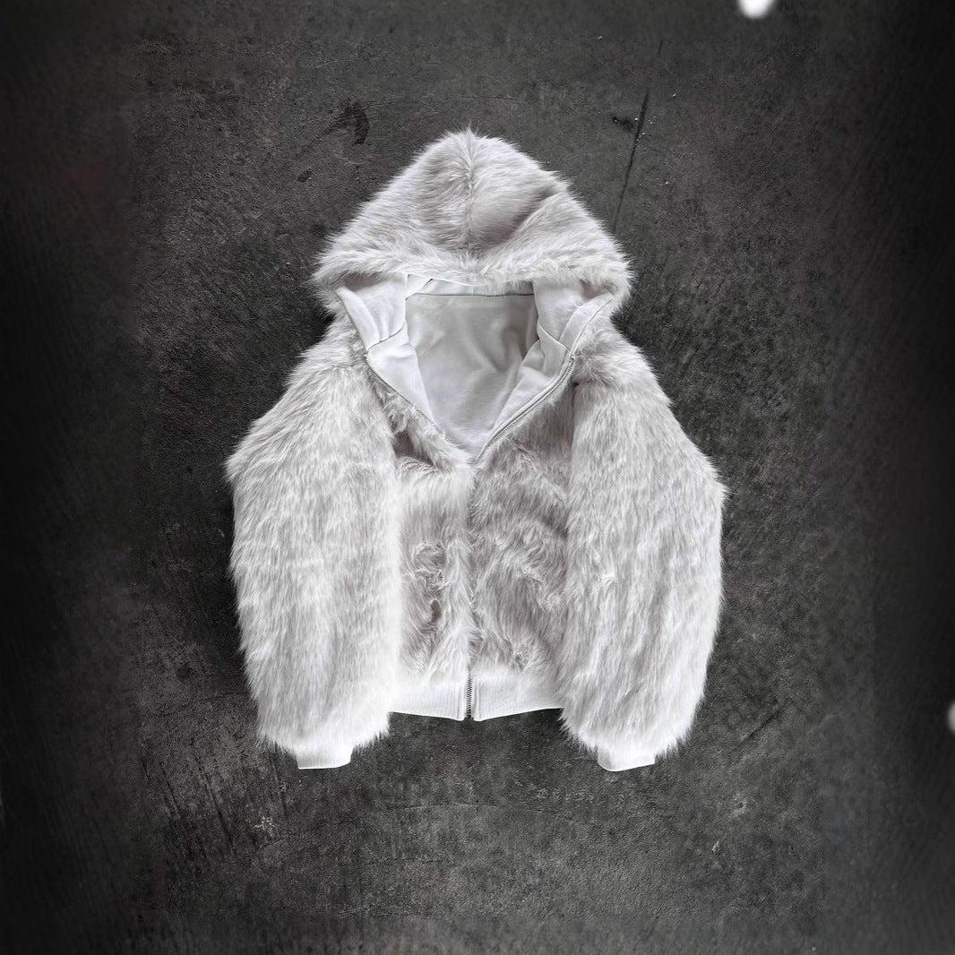 Positive And Negative Wearable Fashion Hooded Cardigan Simple Street Warm And Simple