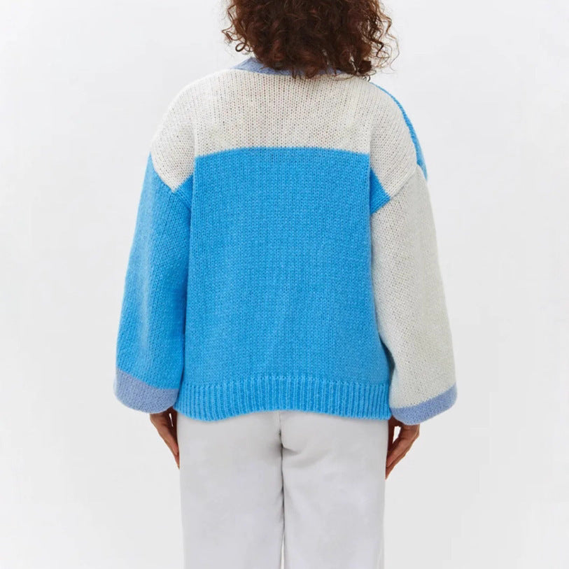 Flower Cardigan Lantern Sleeve Sweater Coat For Women