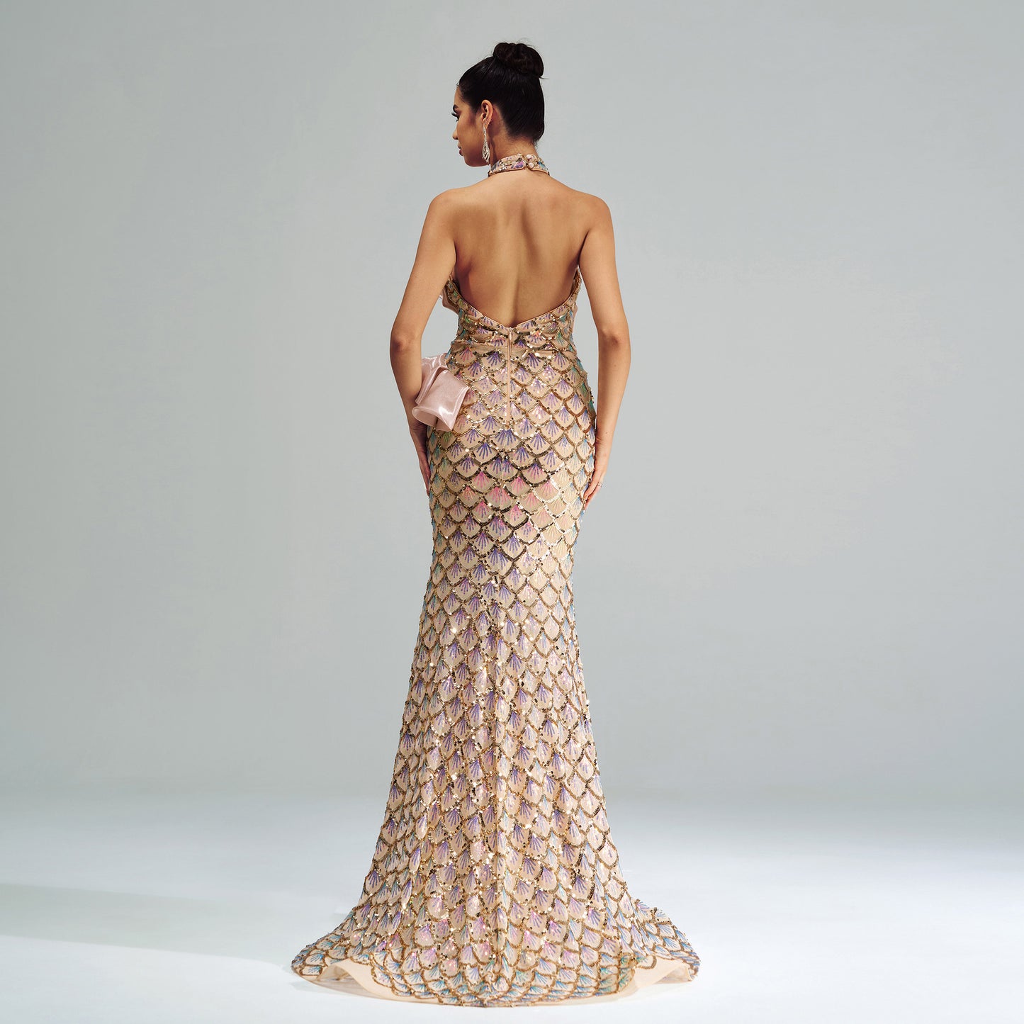 Halter Sequined Mermaid Evening Dress