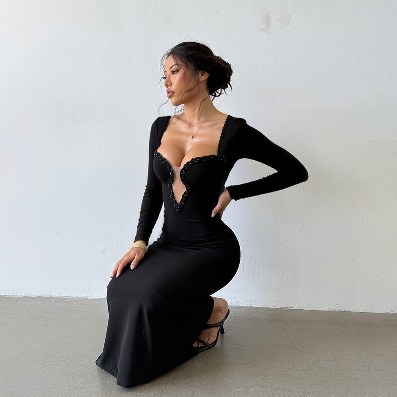 Elegant And Sparkling Tight-fitting Evening Dress