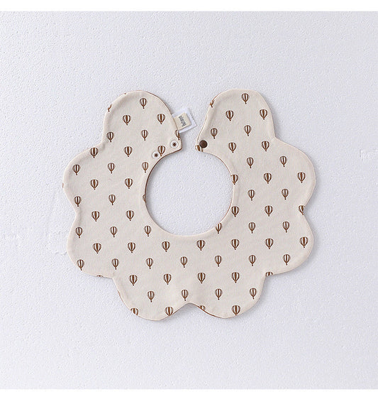 Adorable Simple Pattern Cotton Snap-on Flowers Shaped Bib