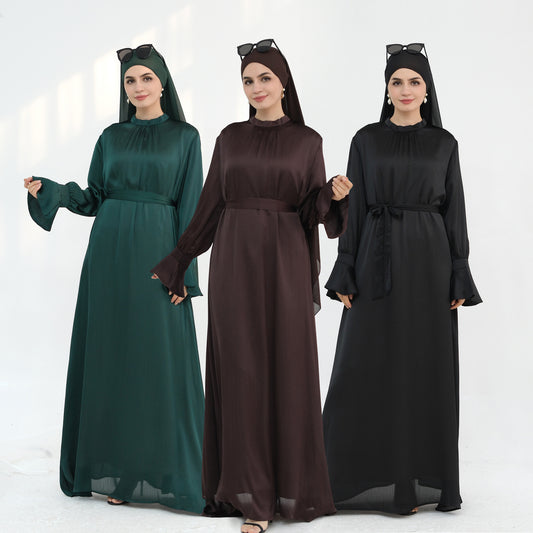 European And American Dubai Elegant Satin Dress
