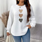 Long Sleeve Casual Love Sweater Plus Size Women's Clothing