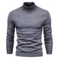 Winter Turtleneck Sweater Fashion Slim Fit Solid Color Pullover Knitted Top Men's Clothing