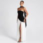 Pure Color Split Backless Elegant Streamer Dress