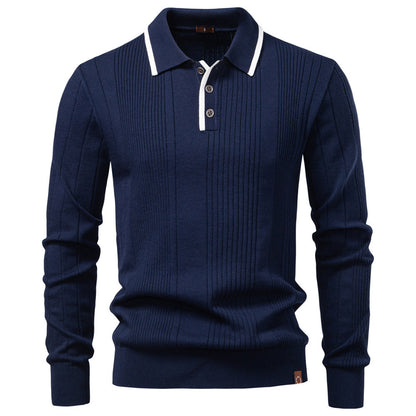 Men's Sweater Lapel Zipper Knitted Sweater