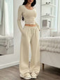 European And American Women's New Long Sleeve Solid Color Vest Pants Suit