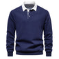 Men's Fashion Casual Versatile Long Sleeves Polo Collar Sweater