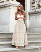 Layered Ruffles Cake Skirt Summer Fashion A Line Swing Mesh Long Skirt Party Dress Women