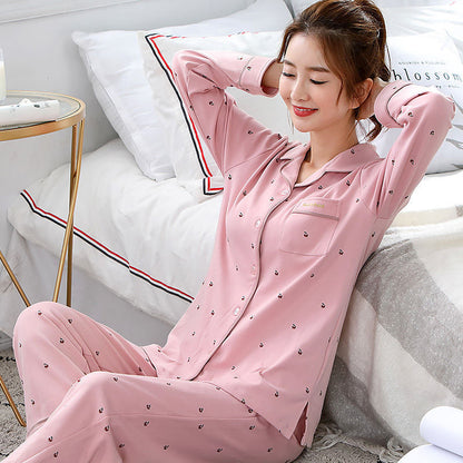 Women's Cotton Pajamas Can Be Worn Outside In Spring And Autumn