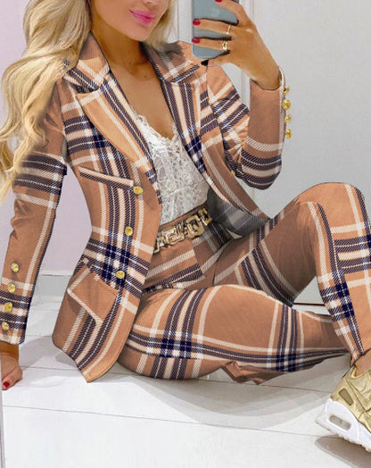 Women's Solid Color Temperament Commute Casual Suit