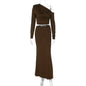 Women's Fashion Shoulder-baring Long-sleeved Top Slim Skirt Suit