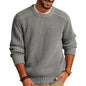 Men's Solid Color Long Sleeve Round Neck Fashion Sweater Loose Retro Sweater