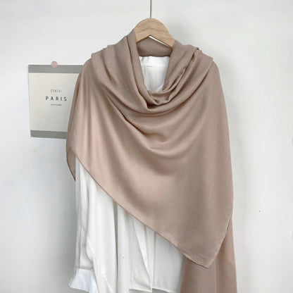 Monochrome Long Scarf Warm Shawl Solid Color Casual Scarf