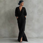 Womens V-neck Waist-cinching Dress
