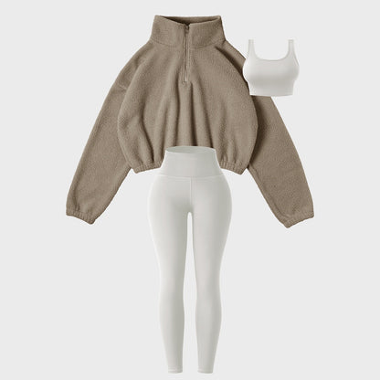 Fleece Sweatshirt Yoga Outdoor Leisure Sports Three-piece Suit