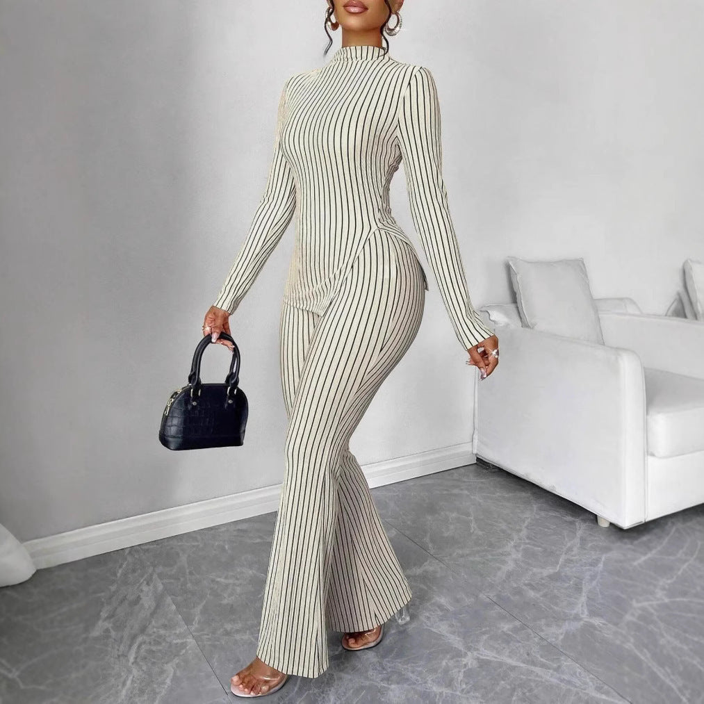 Elegant Round-neck Long-sleeve Women's Suit
