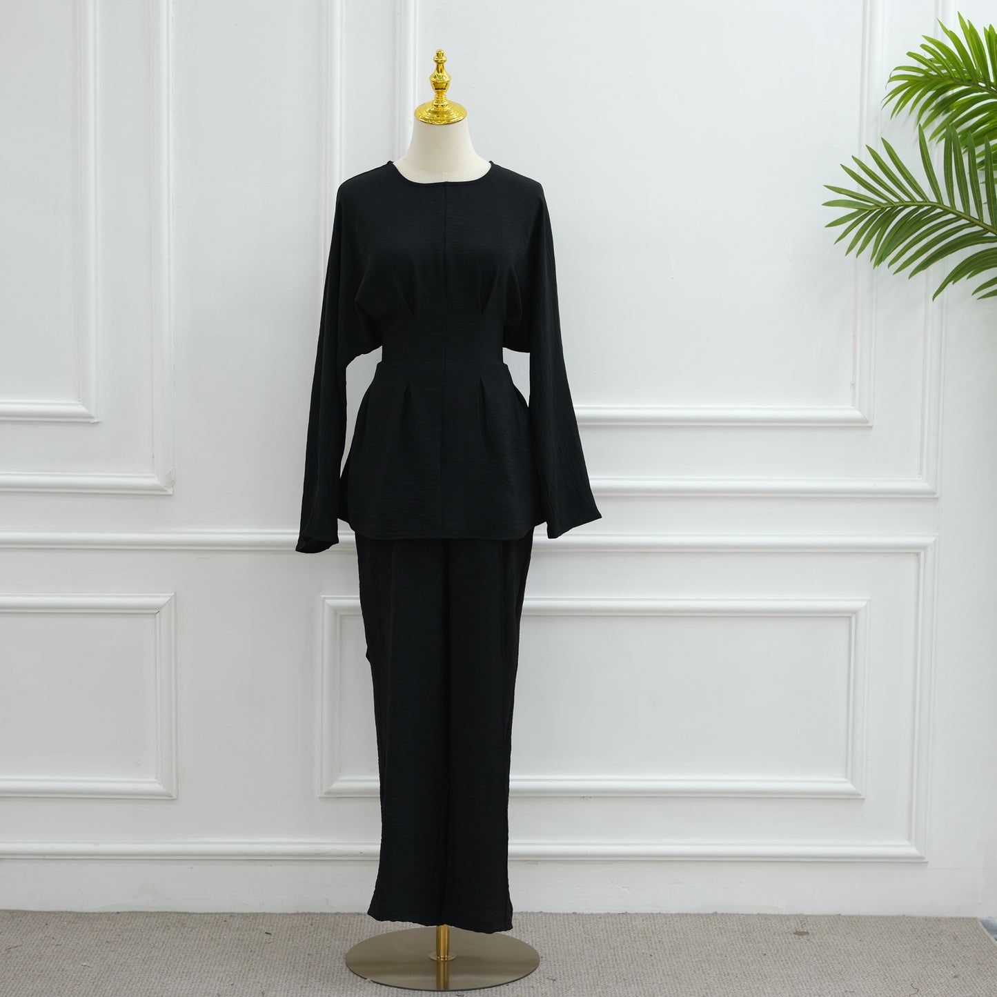 Fashion Solid Color Top Pants Two-piece Set