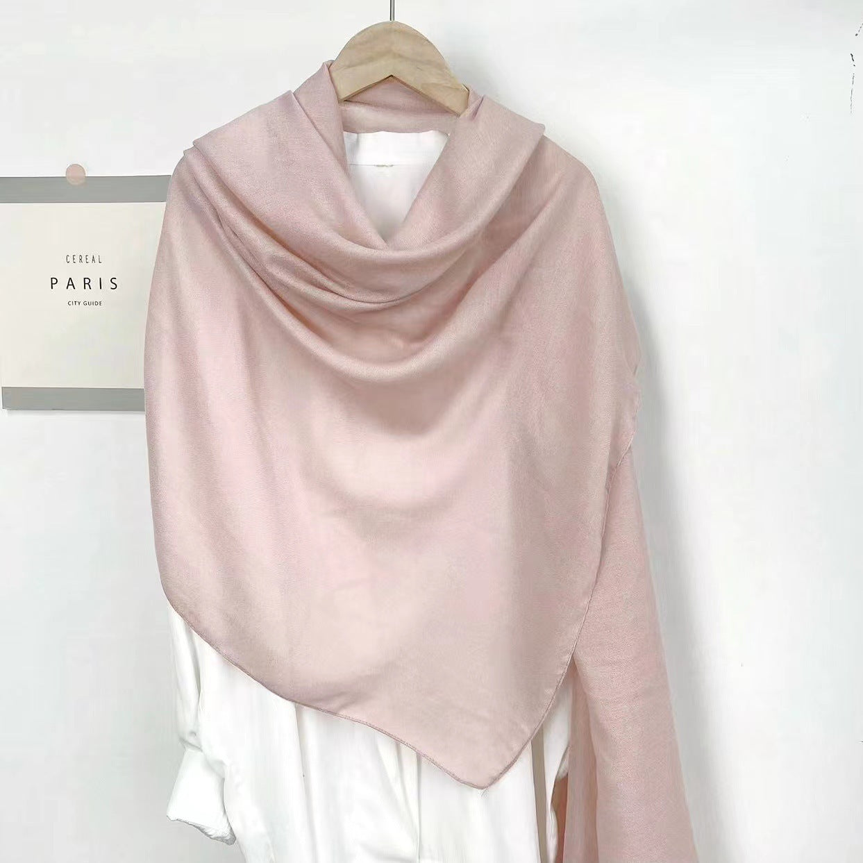 Monochrome Long Scarf Warm Shawl Solid Color Casual Scarf