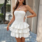 Womens Solid-Color Casual Versatile Tube Dress