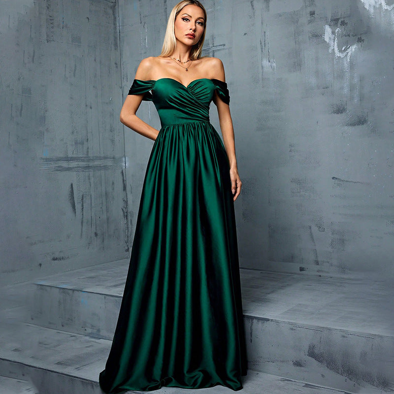 Long Slimming And Shoulder Hollow Girlfriends Evening Dress