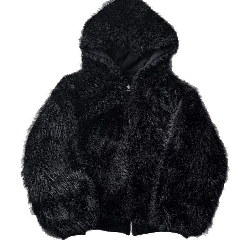 Positive And Negative Wearable Fashion Hooded Cardigan Simple Street Warm And Simple