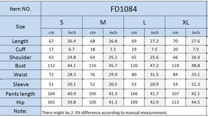 Women's Clothing Fashion Color Contrast Printed Casual Two-piece Suit