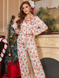 Female Christmas New Year Cartoon Two Piece Set