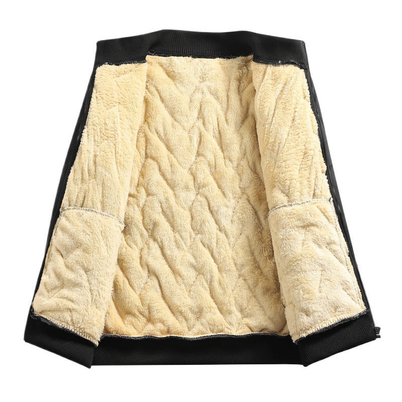 Loose Lapel Fleece-lined Thickened Cotton Clothing