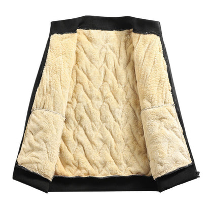 Loose Lapel Fleece-lined Thickened Cotton Clothing