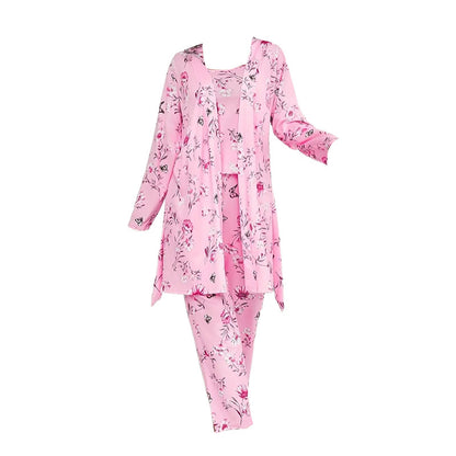 Home Nightgown Trousers Slip Nightdress Three-piece Suit
