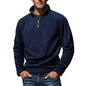 Men's Polar Fleece Top Pure Color Simple Casual Stand Collar Pullover Sweater