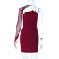 Women's Asymmetric Shoulder Fitted Dress