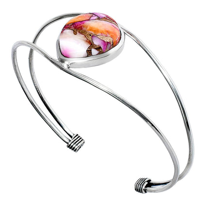 Premium Kingman Orange Dahlia Turquoise Cuff Bangle Bracelet B-1013 30-EB10266-0