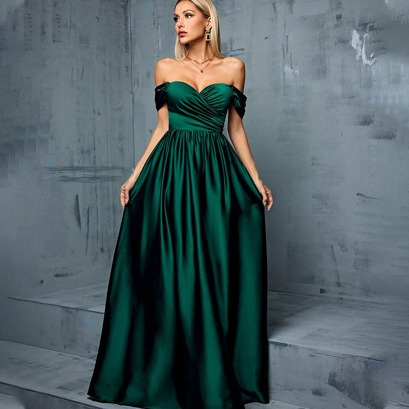 Long Slimming And Shoulder Hollow Girlfriends Evening Dress