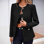 Round Neck Long Sleeve Button Cardigan