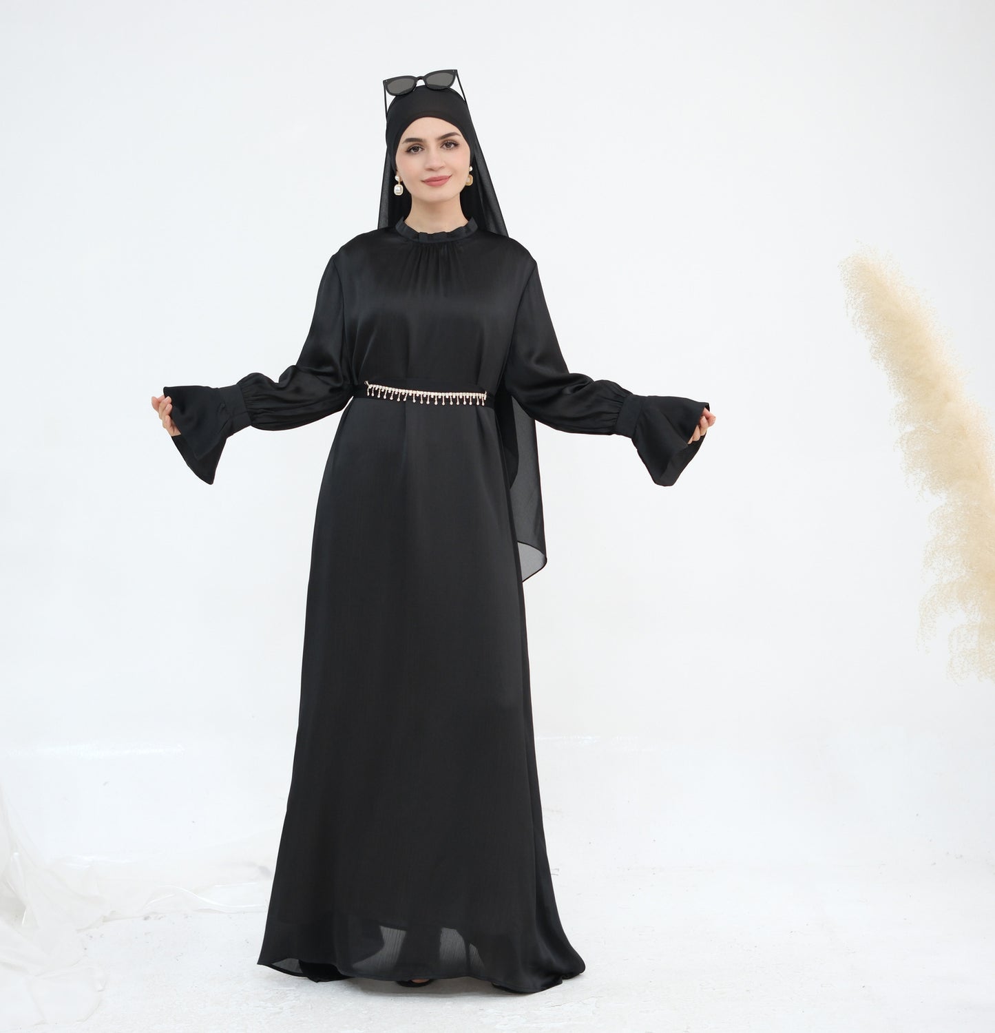 European And American Dubai Elegant Satin Dress