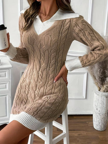 Ladies' Fashionable Knitted Short Dress