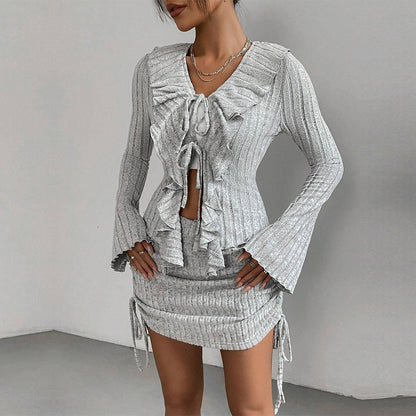 Women's Sexy Elegant Fashion Ruffled Slim-fit Suit