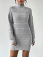 European And American Autumn And Winter Half-high Collar Knitwear Dress