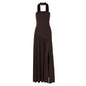 Pure Color Split Backless Elegant Streamer Dress