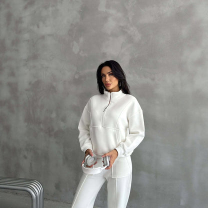 European And American Women's Clothing Two-piece Sweater Fleece Sports