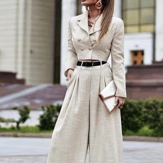 Fashionable Slim-fit Womens Top And Pants Set