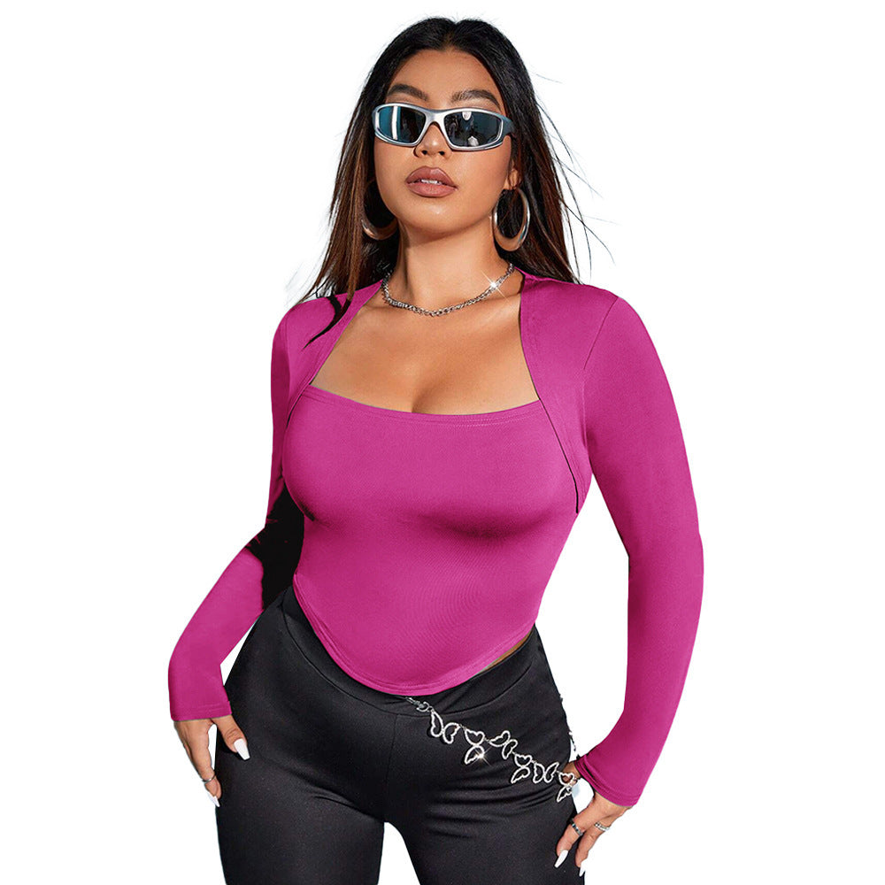European And American Women's Slim And Sexy Long-sleeve Top