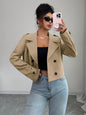 Casual Minimalist Long Sleeve Jacket Vest Coat Women