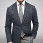 Men's Plaid Lapel Long Sleeve Suit Coat Men's Business Suit